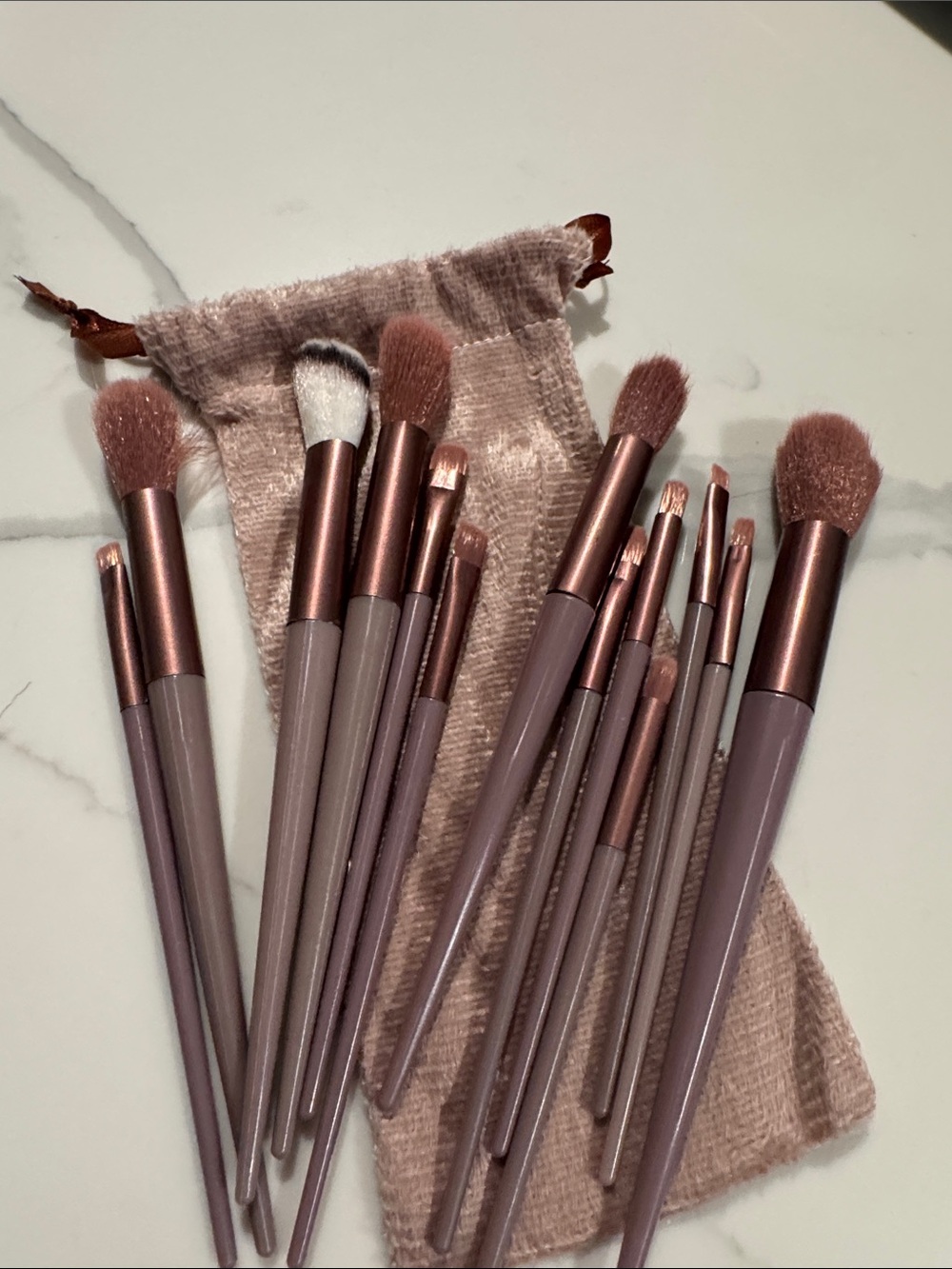 Purple Makeup Brush Set with 13 pieces